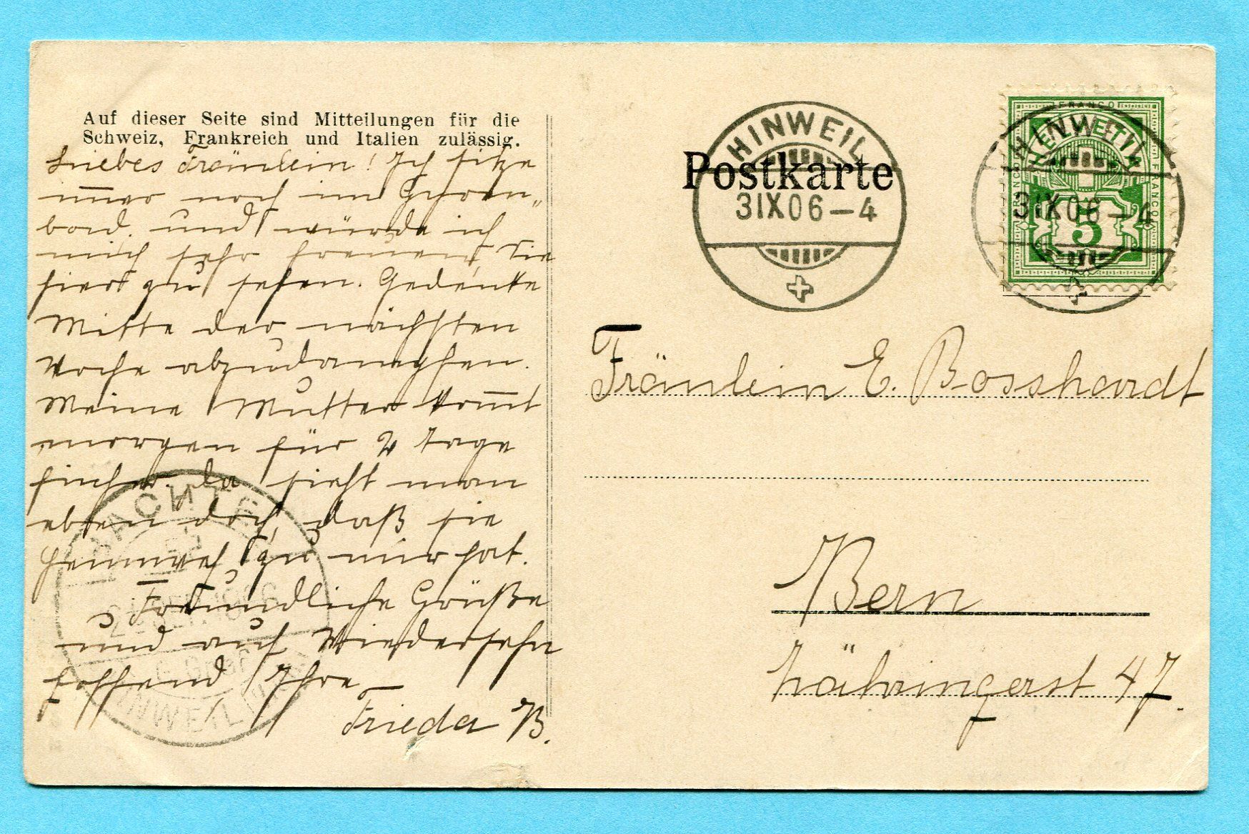 Ansichtskarten: Gruss vom Bachtel 1906 – Gebraucht aus Opfikon von Prophila 1