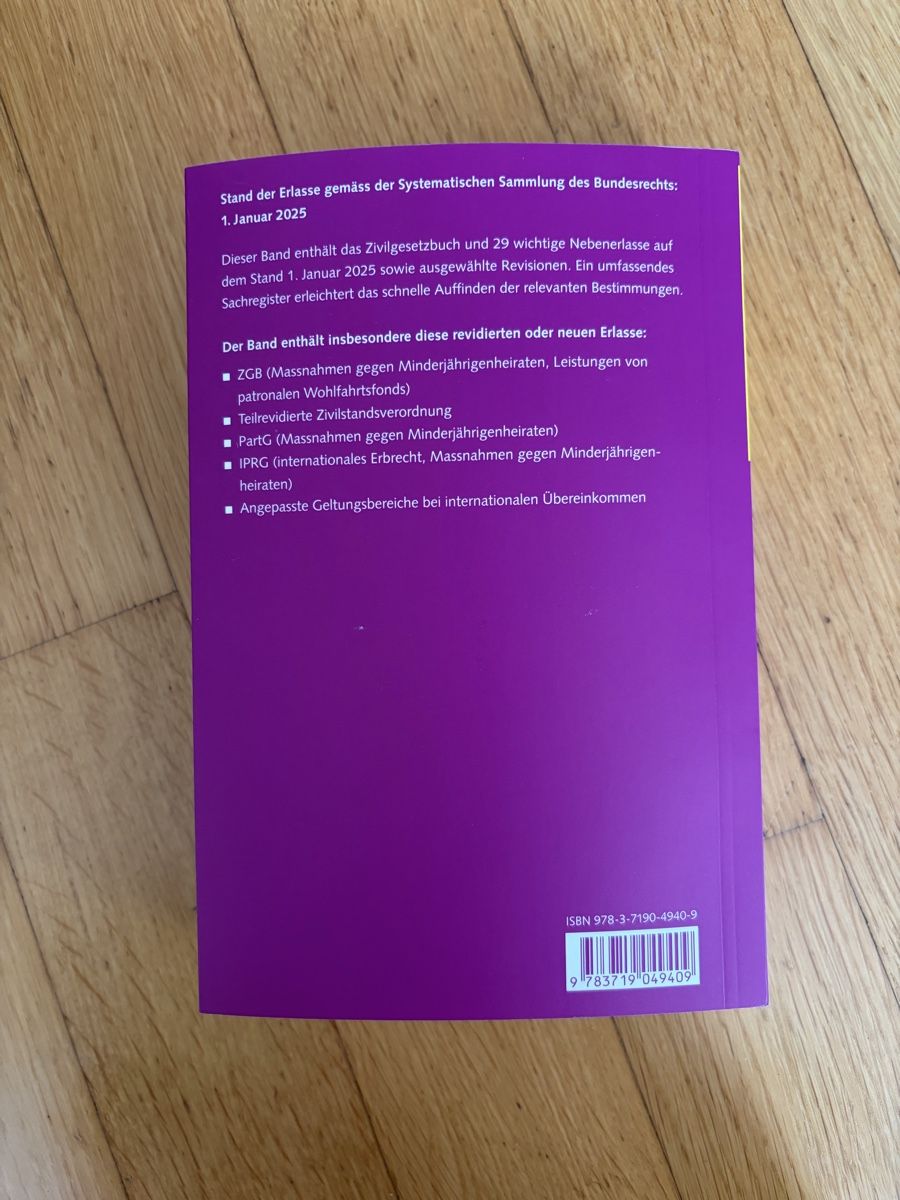 Libri: ZGB | Schweizerisches Zivilgesetzbuch – Nuovo (secondo la descrizione) da Bubendorf venduto da SunnyMJ 1