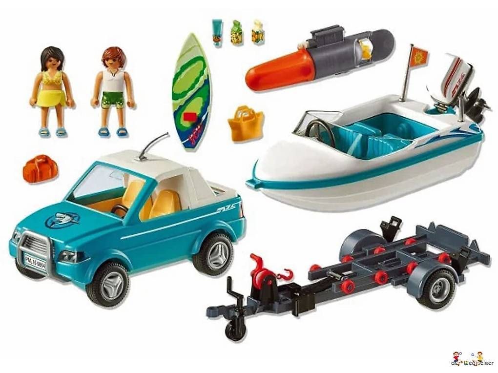 Playmobil Giocattoli: Playmobil Summer Fun Pickup mit Speedboot 71589 – Nuovo e nell'imballaggio originale da Birsfelden venduto da der-Wegweiser 2