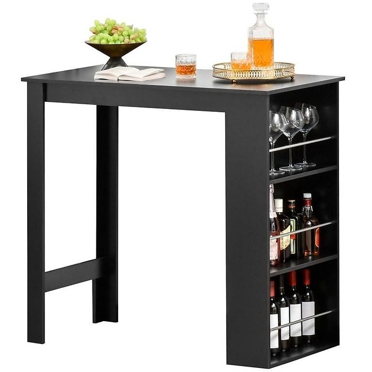 Tavoli: Bartisch Schreibtisch Küchentisch mit 3 Ablagen Schwarz – Nuovo e nell'imballaggio originale da Flawil venduto da vivalacasa 4