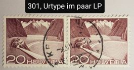 M196) 301, Urtype Stausee im paar Vollstempel Kt. LP, selten
