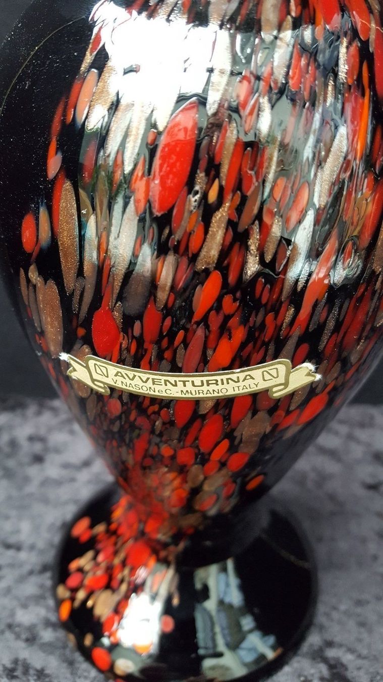 Murano Vasi & Recipienti: Murano Avventurina Glasvase – Usato da Reinach venduto da 3Guggerli 1