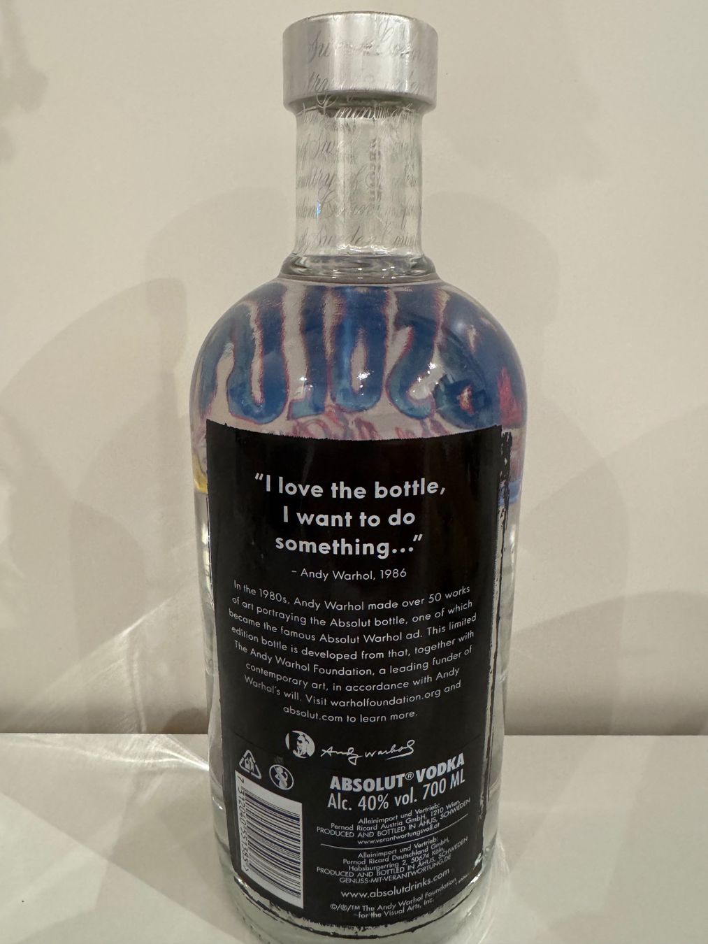 Absolut Vodka Bevande alcoliche: Absolut Vodka Warhol Edition Limited 700ml Flasche – Nuovo e nell'imballaggio originale da Mettmenstetten venduto da RLR2905 3
