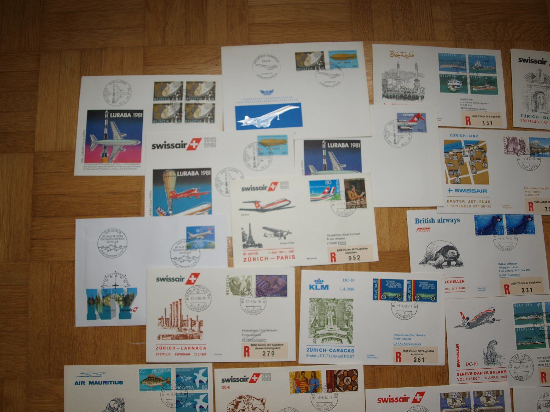Tutti i francobolli: 22 Aviatik Briefe gebraucht  siehe Bilder. – Usato da Aarau venduto da Marcele0 1