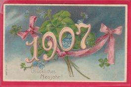 PRÄGEKARTE, GLÜCKLICHES NEUJAHR 1907, 30.12.1906