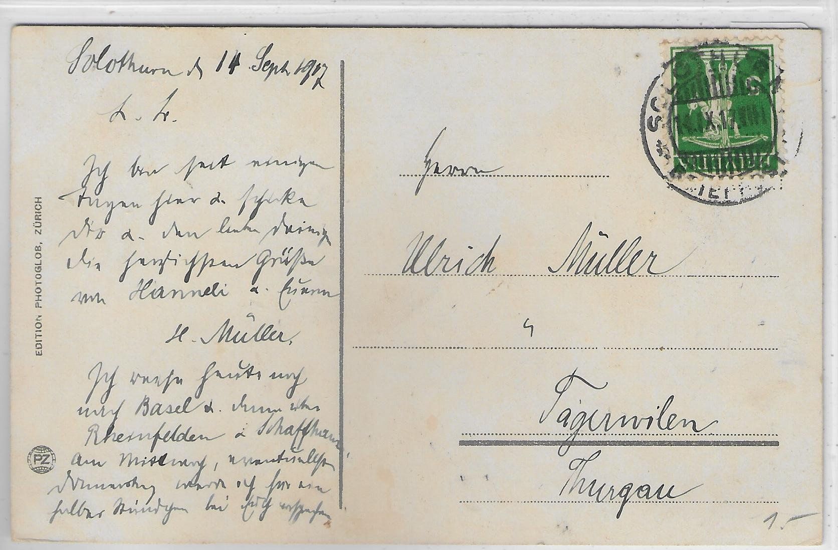 Ansichtskarten: Solothurn - Das Baseltor - Litho – Gebraucht aus Ettingen von Kartenplanet 1
