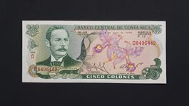 Costa Rica 5 Colones 1972  Unc