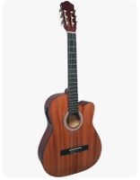 + 4/4 KONZERTGITARRE MAHAHONI MIT CUTAWAY UND AKTIVER