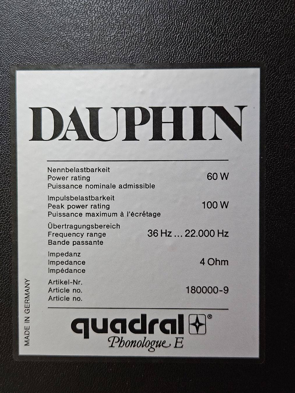 Quadral Lautsprecher: Lautsprecher Quadral Dauphin Stereo Boxen – Gebraucht aus Zürich von Pazzenreich 4