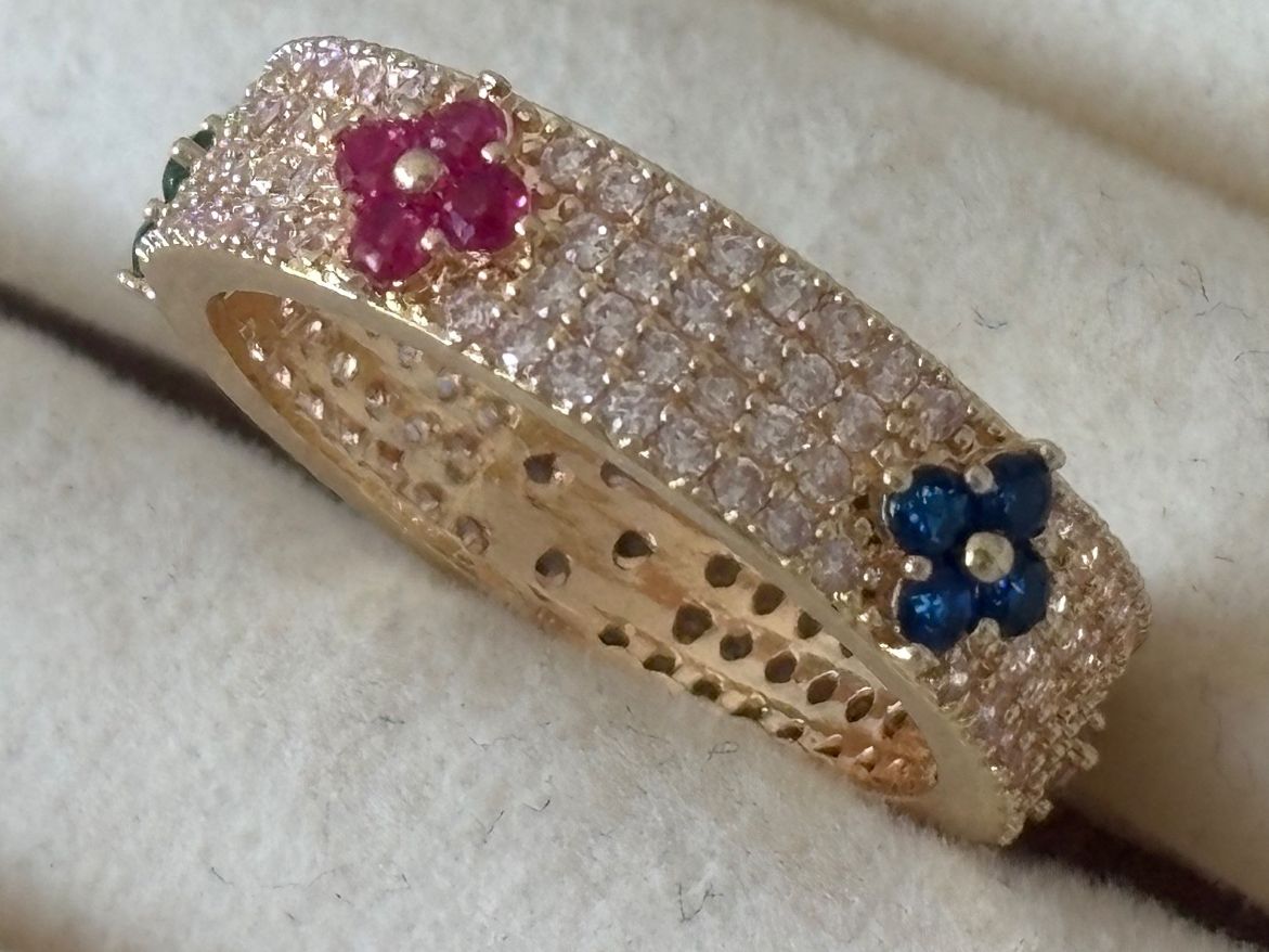 Anelli: Luxus Elegante Gr.19/9 Ring Farbe: Gold/Milticolore – Nuovo (secondo la descrizione) da Biel-Bienne venduto da Roserosse13 1