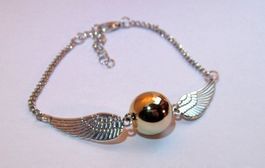 NEU Goldener Schnatz mit Kette Harry Potter Quidditch