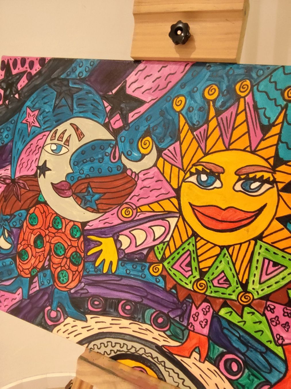 Dipinti: Original "Sun & Moon" painting. 40 cm x 60cm – Nuovo (secondo la descrizione) da Bellikon venduto da MellonCollieMitTwint 1