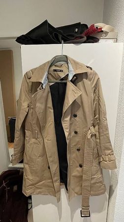 MANGO Trenchcoat (L) in Beige mit Gürtel
