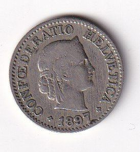 Alle Münzen: 10 Rappen 1897 rar – Gebraucht aus Neuchâtel von karlpierrino