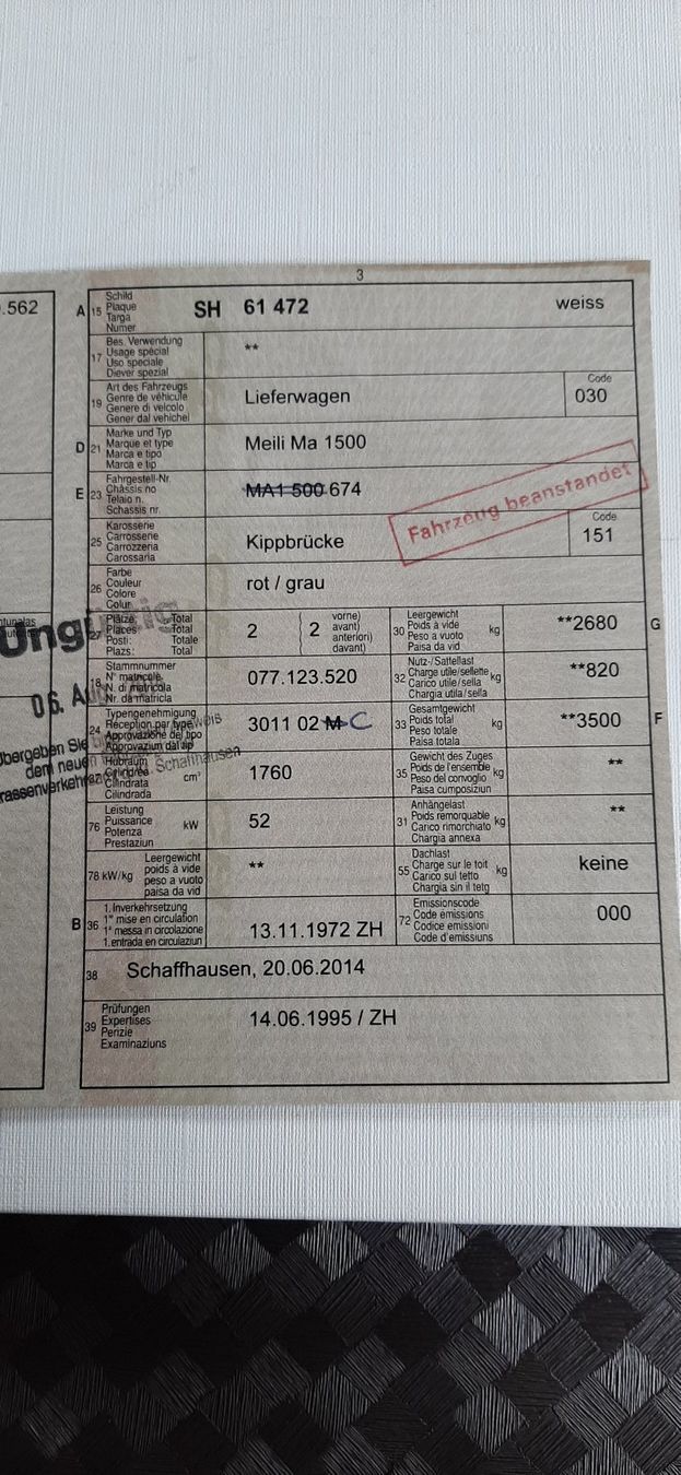 Autoribaltabili: Meili dreiseitenkipper Allrad – Usato da Beggingen venduto da Swiss068 5