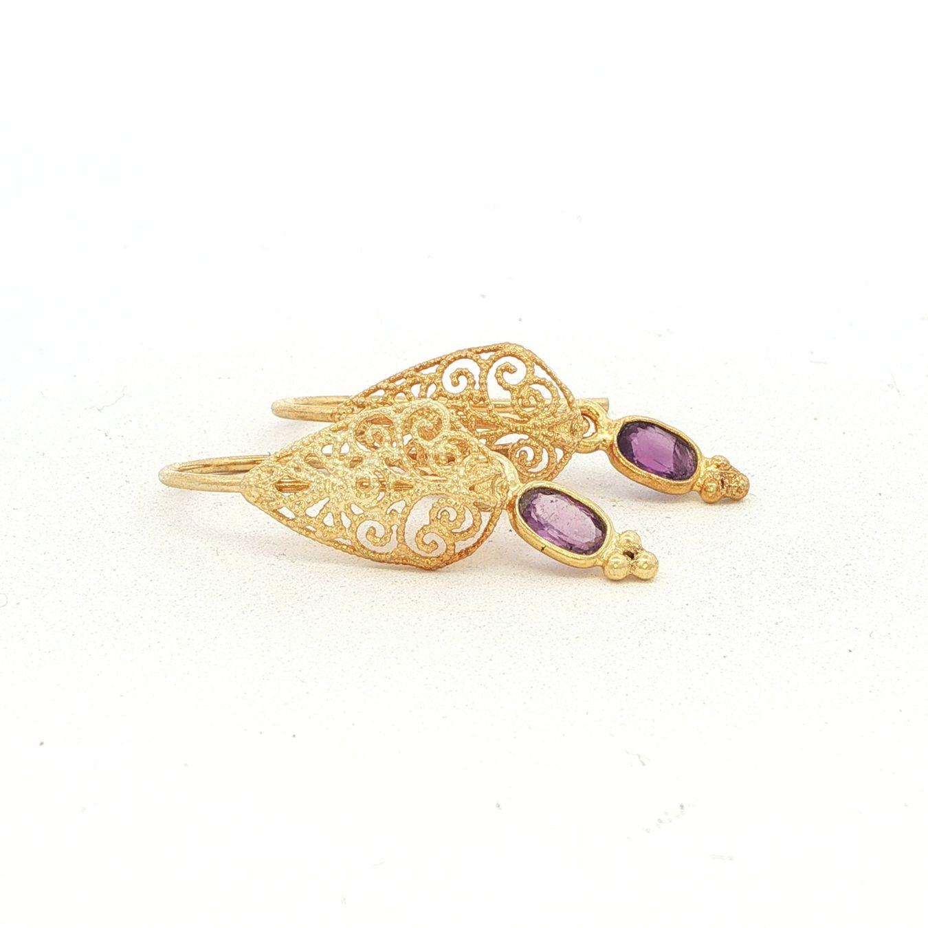 Olga Ribler Orecchini pendenti & Orecchini a lobo: Sterling Silber 925 filigrane Ohrhänger mit Amethyst – Nuovo (secondo la descrizione) da Luzern venduto da Schmuckoutlet 3