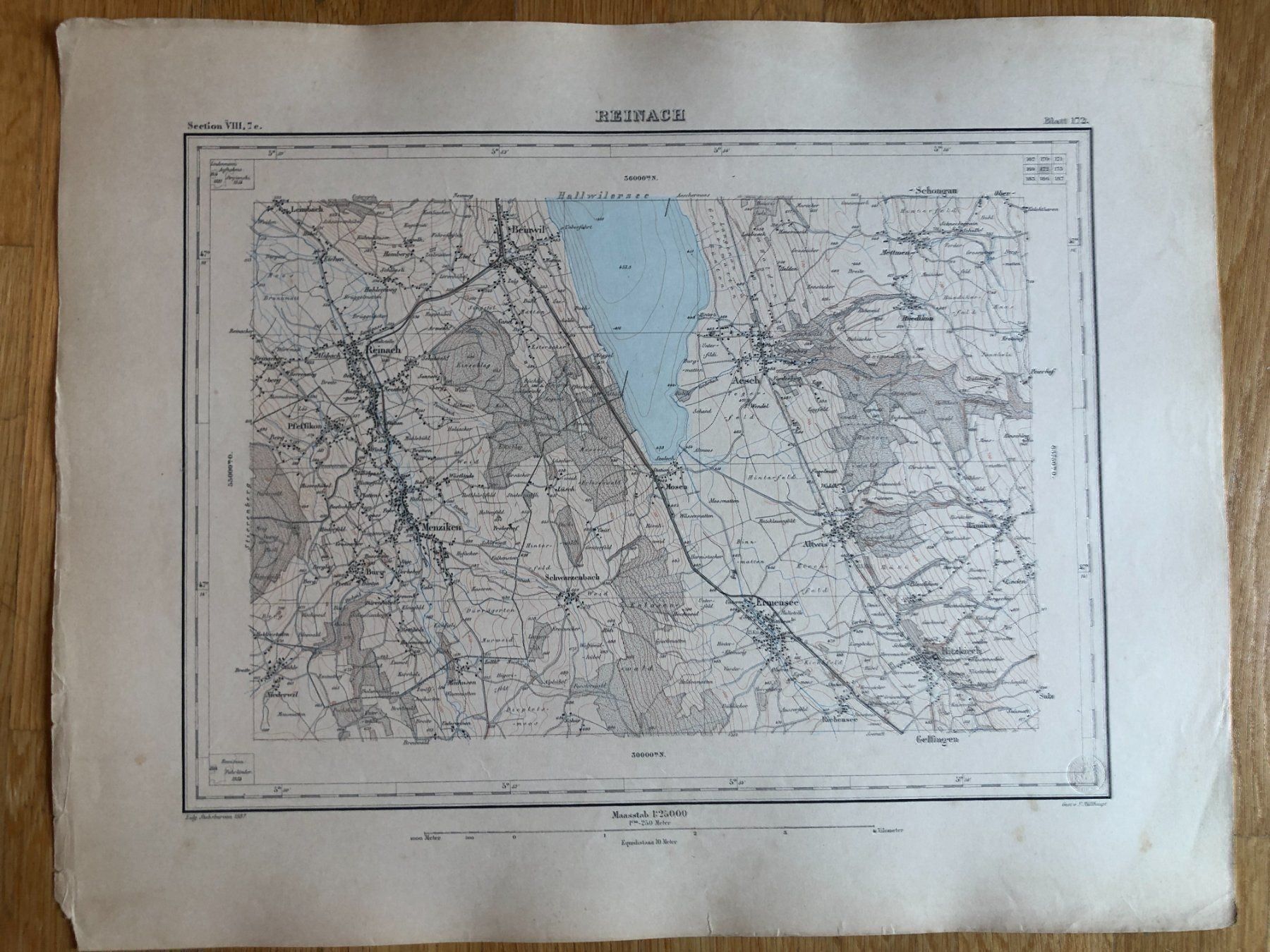 Landkarten & Atlanten: Siegfriedatlas Bl. 172: Reinach 1887 – Gebraucht aus Zürich von allp
