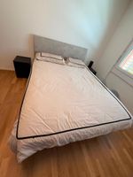 Bettgestell mit Kopfteil grau 180x200cm guter Zustand