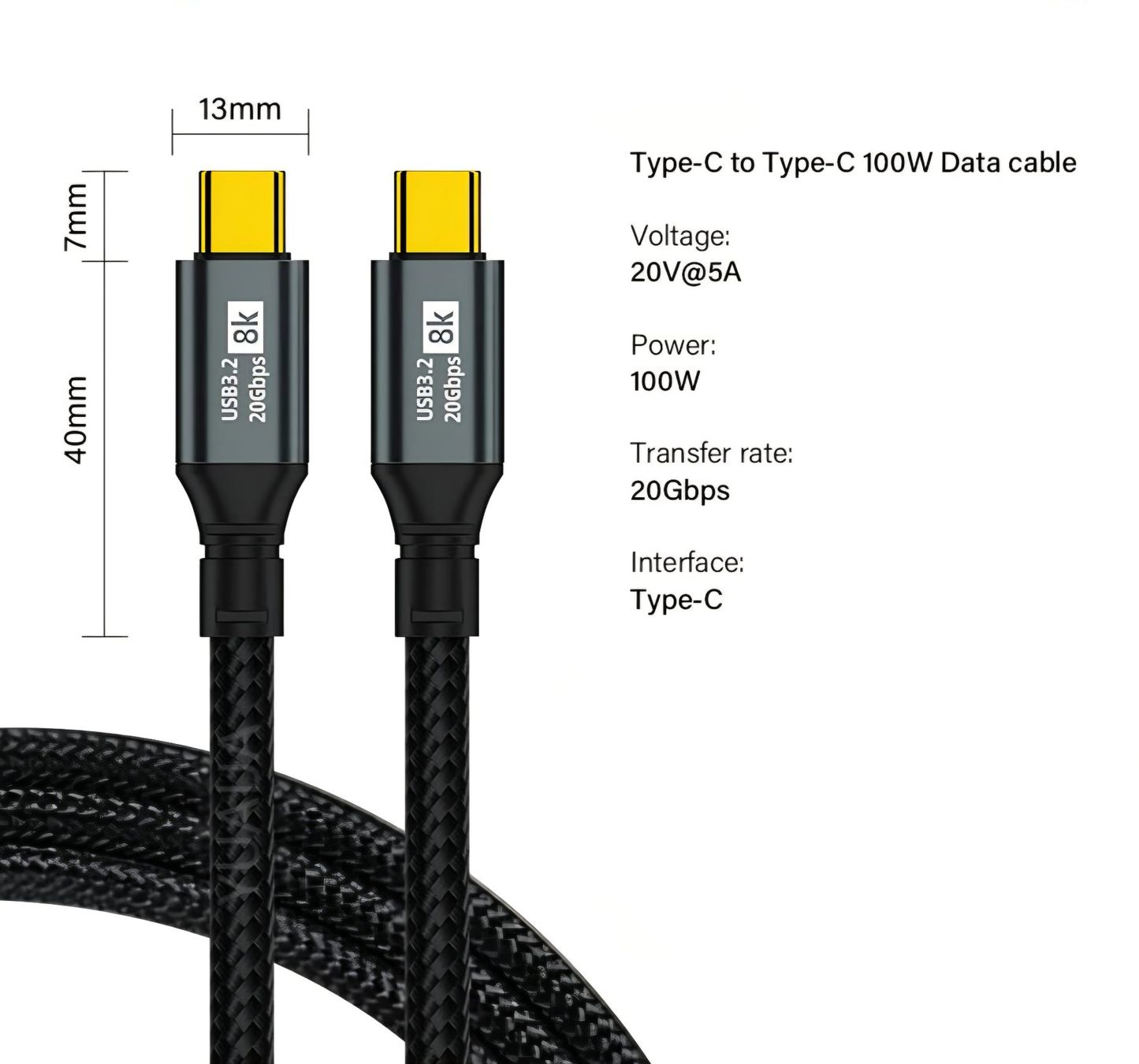 Cavi: USB 3.2 / Thunderbolt 3 Kabel / 100W PD USB-C PD 3.0 QC 4.0 – Nuovo e nell'imballaggio originale da Uster venduto da -FPS- 2