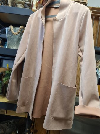 Elegante Damen Blazer-Jacke ZARA Wildleder Look altrosa