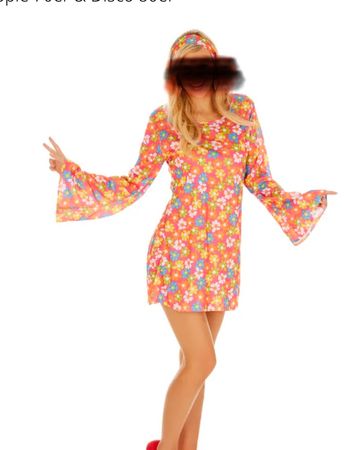 Frauenkostüm Blumenlady, Hippie Grösse XXL