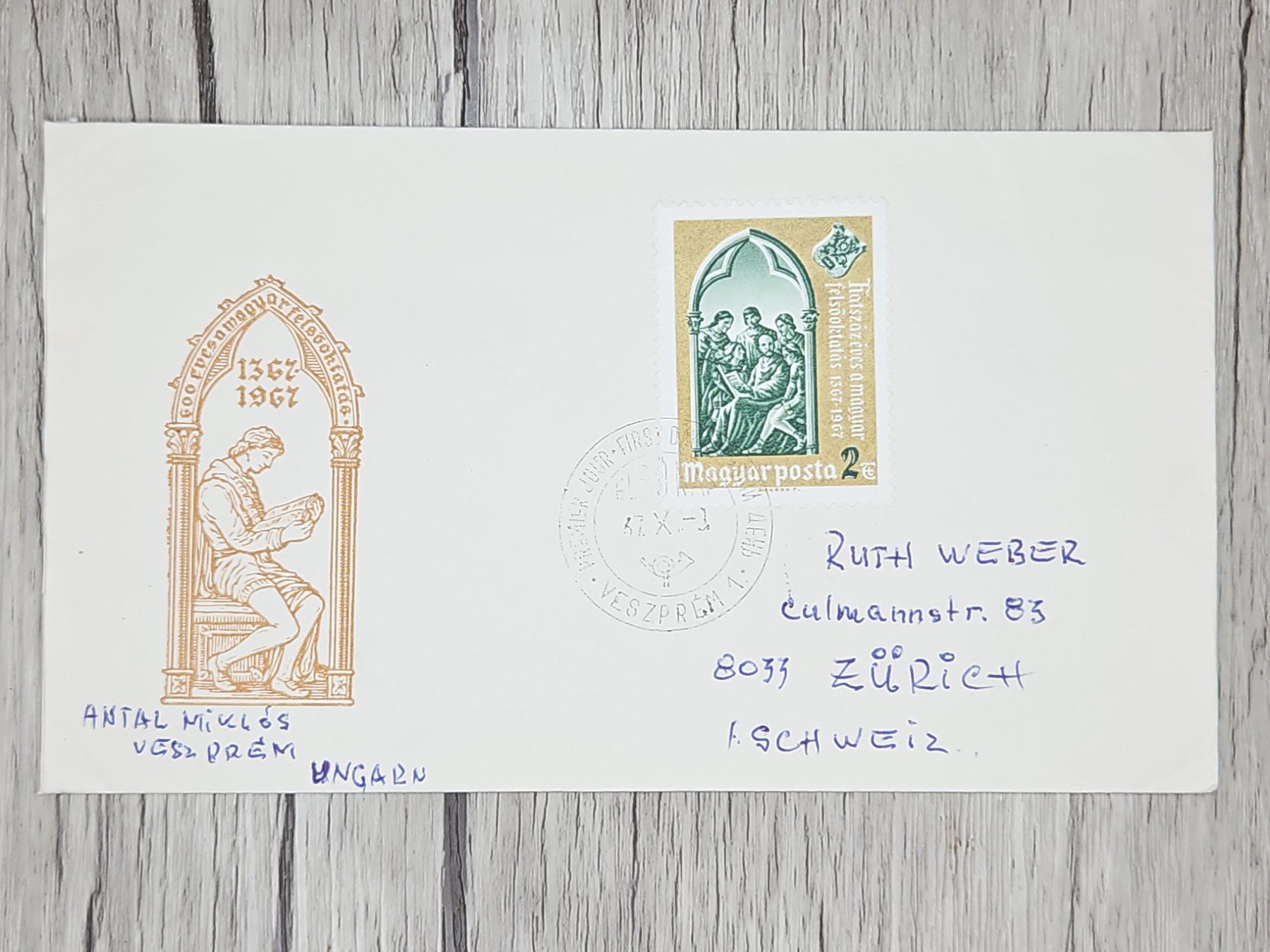 Tutti i francobolli: CL14 Enveloppe + Timbre Hongrie 1967 – Usato da Cousset venduto da Patrick_Collections