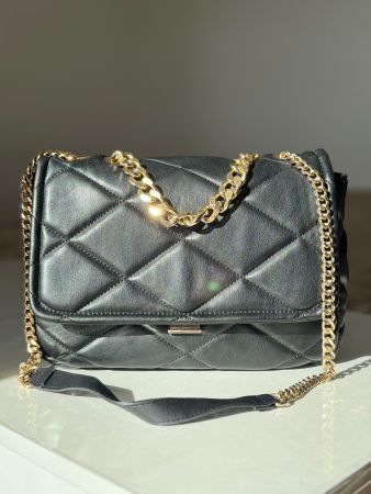 MANGO Schultertasche 🖤 Schwarz mit goldener Kette 🖤wie neu