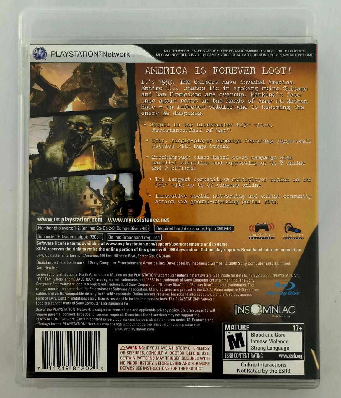 Sony Giochi: Resistance 2 (PS3) NTSC! – Usato da Holziken venduto da Miglioregamesnmore 1