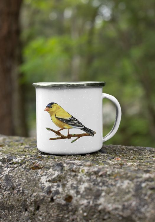 Autiga Emaille Tasse Mit Kirschblüten & Vögeln – 300 Ml, Bruchsicher, Spülmaschinenfest | Ideal Für Camping, Büro & Zuhause