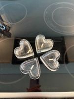 4 Herzschälchen Glas farblos Eneryda Schweden 60er Jahre