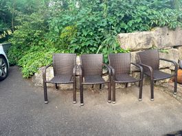 4 braune Gartenstühle von Pfister in sehr gutem Zustand