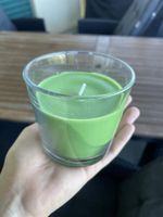 IKEA SINNLIG Duftkerze grün 40h Glas NEU