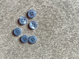 6 stk. Knöpfe Blau / boutons bleu  Ø 11 mm
