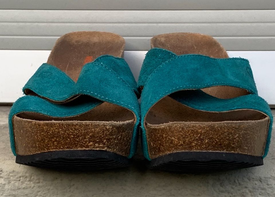Merrell Damenschuhe: Superbe mule MERRELL cuir nubuck turquoise compensée n.37 – Gebraucht aus Martigny von only__you 2