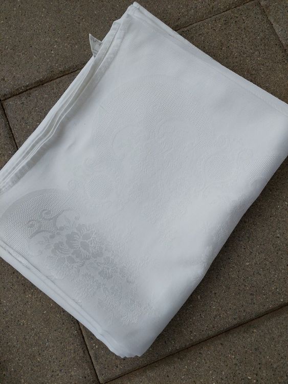 1 Rolle Damast-Tischdecke Aus Papier – 1m X 50m, Weiß, Für Feste & Veranstaltungen