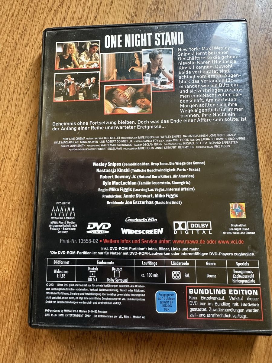 Tutti i DVDs: One Night Stand, DVD ￼ – Usato da Benken ZH venduto da Audi-erich 1