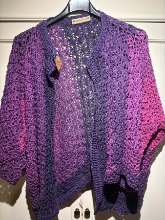 STRICKJACKE LILA-EINZELSTÜCK,HANDGESTRICKT