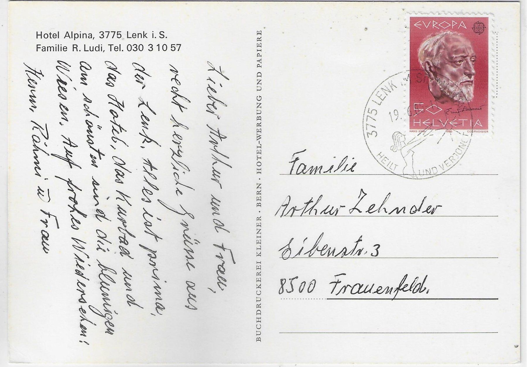 Cartoline postali: Hotel Alpina - Lenk i.S. – Usato da Ettingen venduto da Kartenplanet 1