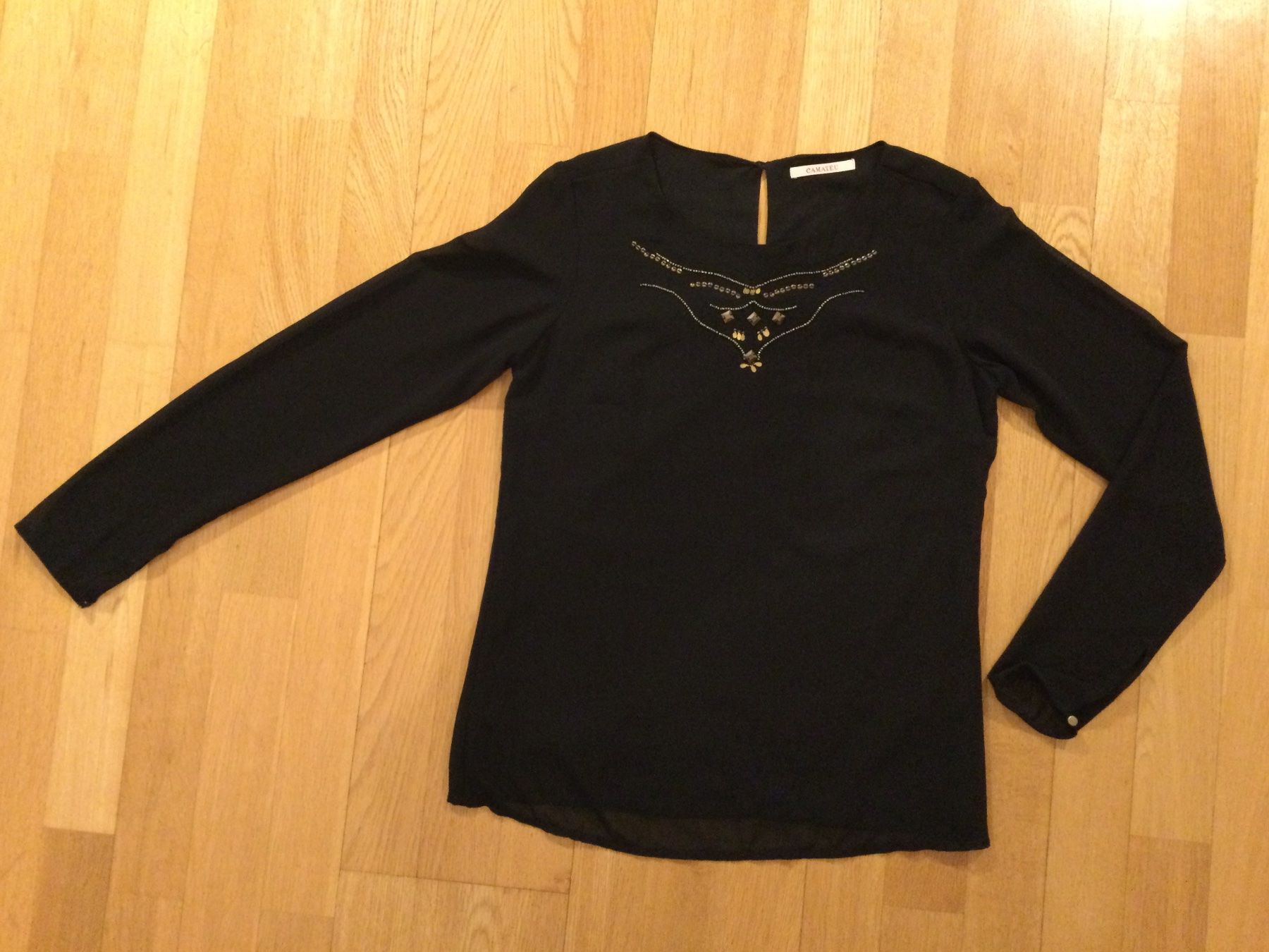 Tuniche: Schwarze geschmückte Tunika - Bluse - Bluse - tunique noire – Nuovo (secondo la descrizione) da Zürich venduto da Janakpur 1