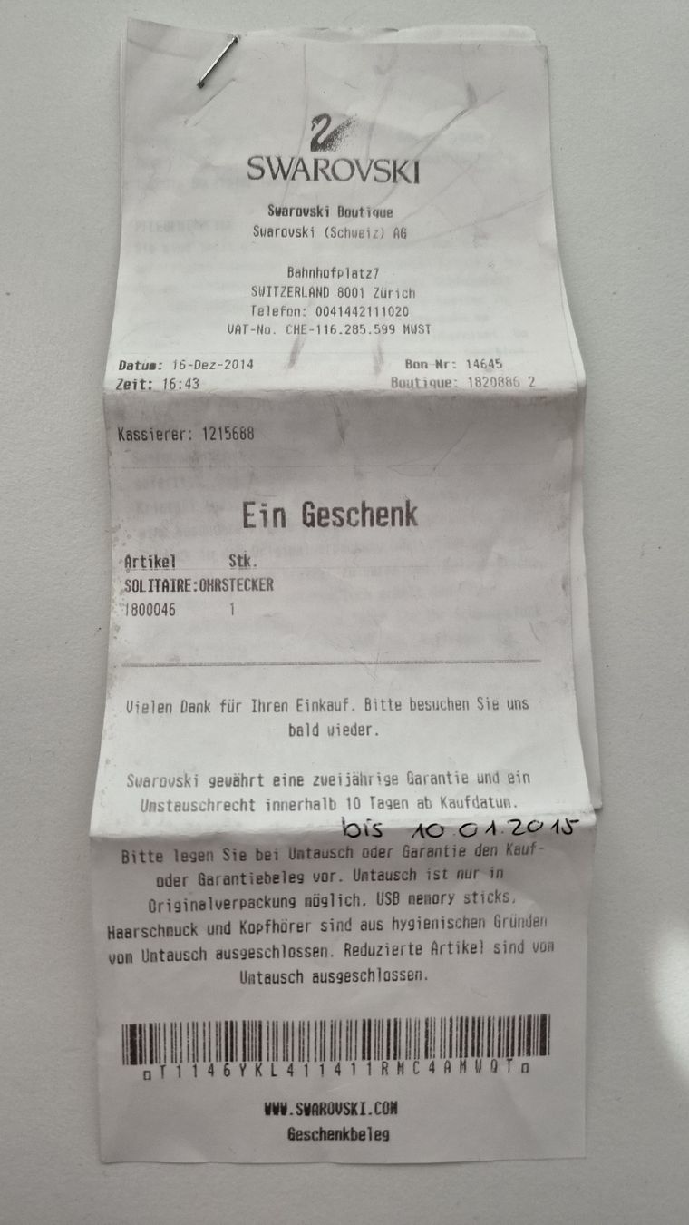 Swarovski Orecchini pendenti & Orecchini a lobo: Swarovski Ohrstecker Solitaire – Usato da Zürich venduto da Gruezi_8046 2