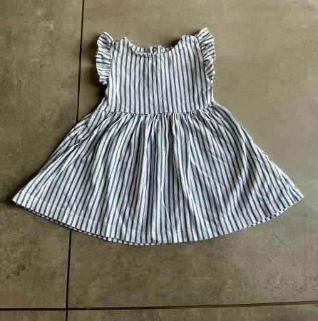 Blue Seven, süsses Sommerkleid, Kleid, grau weiss, Gr. 68