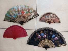 4 Handfächer Vintage