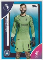 2026 Topps Premier League Alisson Becker Base Blue Parallel