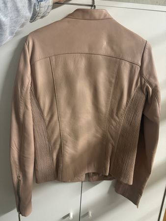 Mango leather jacket light pink size S