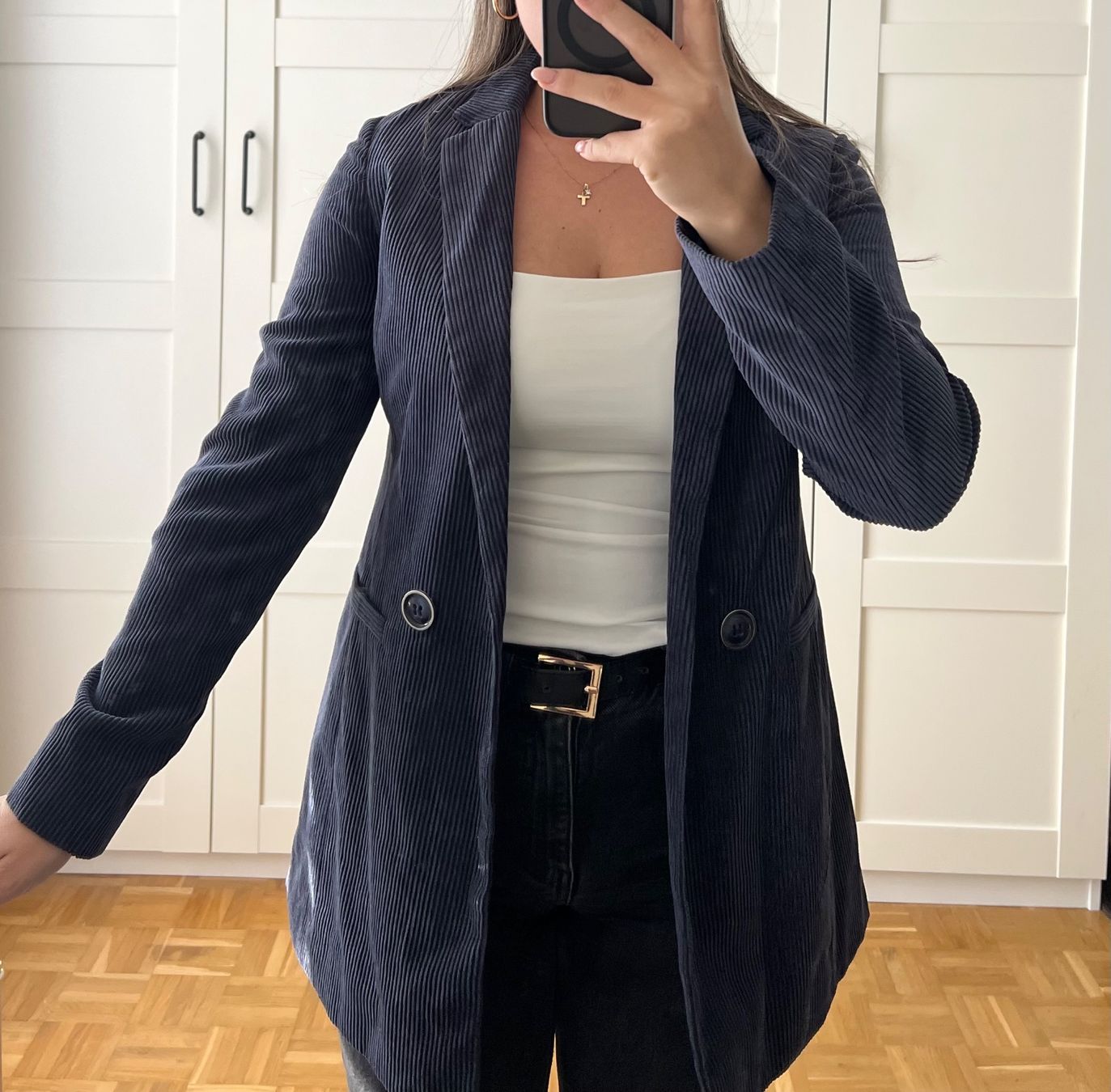 Giacche: Dunkelblauer Cord Blazer, Herbst Jacke, Grösse 34 – Usato da Wittenbach venduto da DGB_xoxo