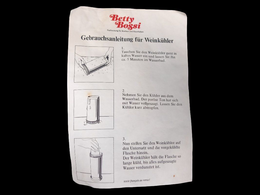 Sonstiges: BETTY BOSSI Weinkühler – Gebraucht aus Hünenberg von Restwert_Zug 5