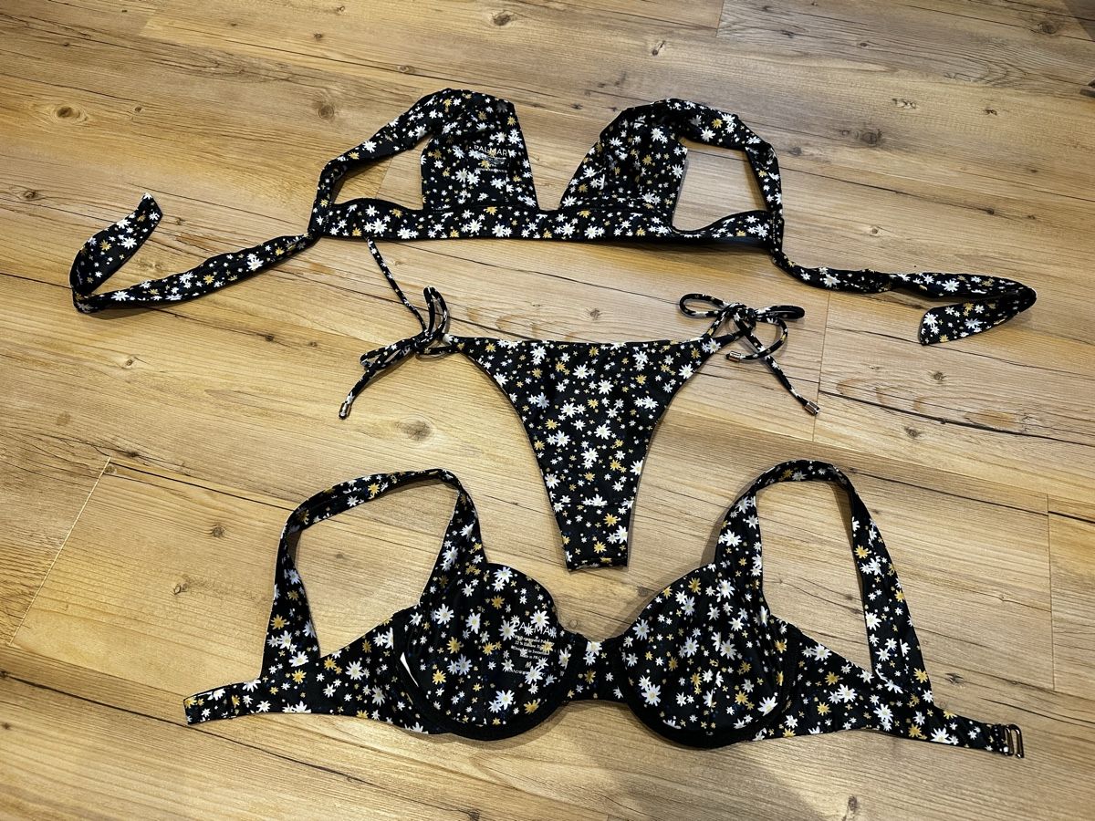 Badekleider & Bikinis: PALMAR Bikini Set Blumenmuster Schwarz Weiss Grösse M – Gebraucht aus Buchs AG von tifena 2