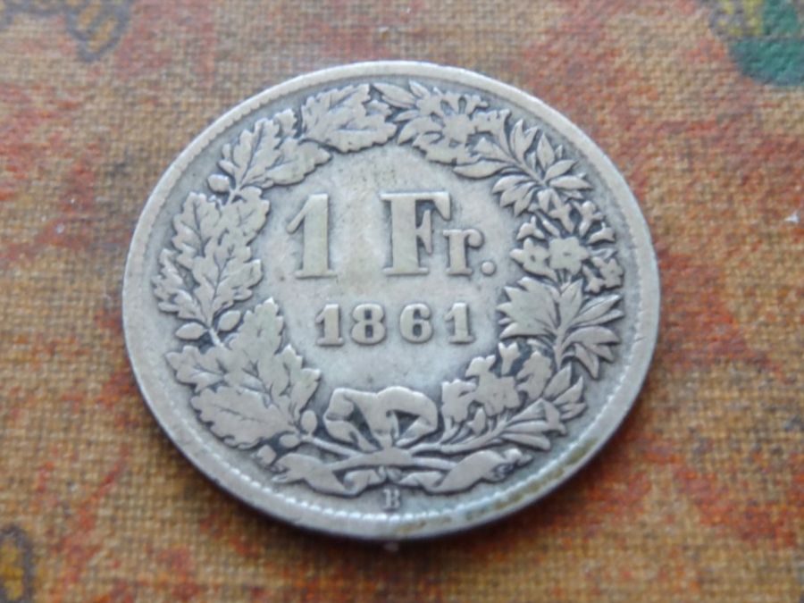 Alle Münzen: 1 Fr. 1861   (B) – Gebraucht aus Romanel-sur-Lausanne von Swift13