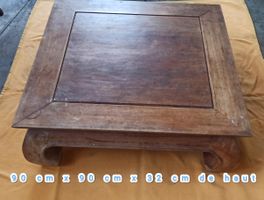 Table basse en teck 90x90x32 cm bon état