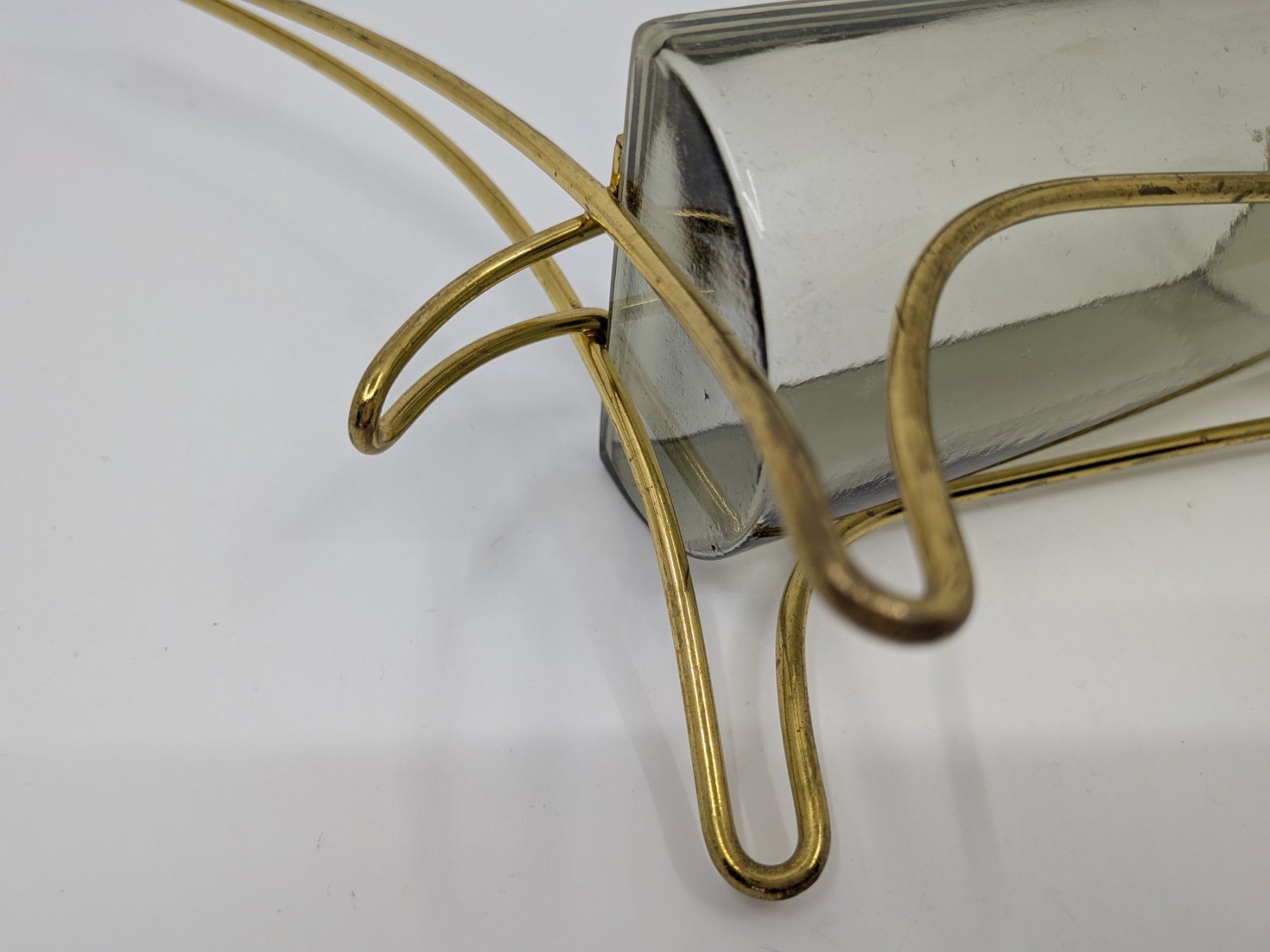 Ciotole: Mid Century Schale Glas in Metallgestell – Usato da Emmen venduto da magelan 3